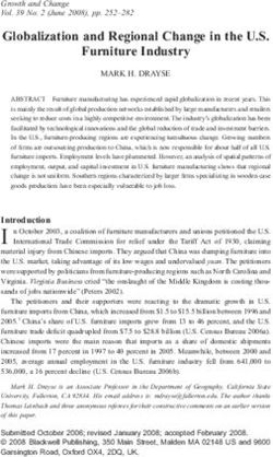 Globalization and Regional Change in the U.S. Furniture Industry