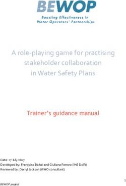 A role-playing game for practising stakeholder collaboration in Water Safety Plans - Trainer's guidance manual - BEWOP