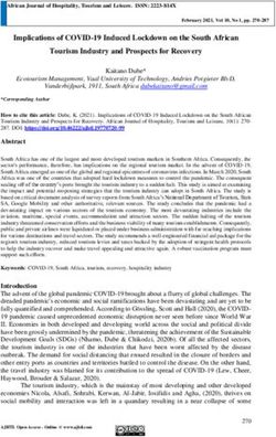 Implications of COVID-19 Induced Lockdown on the South African Tourism Industry and Prospects for Recovery