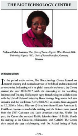 THE BIOTECHNOLOGY CENTRE - UWI, Mona