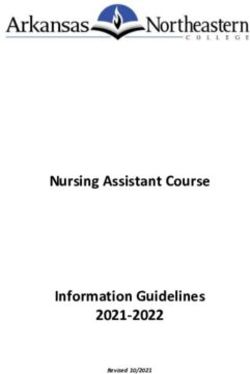 Nursing Assistant Course Information Guidelines 2021-2022