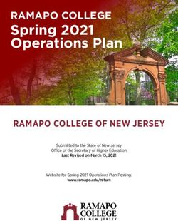 Spring 2021 Operations Plan - RAMAPO COLLEGE - RAMAPO COLLEGE OF NEW JERSEY