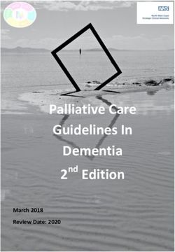 Palliative Care Guidelines In Dementia - 2nd Edition March 2018 Review Date: 2020 - NHS England