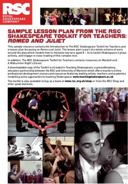 SAMPLE LESSON PLAN FROM THE RSC SHAKESPEARE TOOLKIT FOR TEACHERS: ROMEO ...