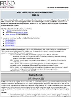 Fifth Grade Physical Education Overview 2020-21