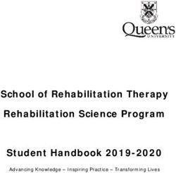 School of Rehabilitation Therapy Rehabilitation Science Program Student Handbook 2019-2020 - Advancing Knowledge - Inspiring Practice ...