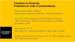 Transition to University Presenters (in order of presentations)