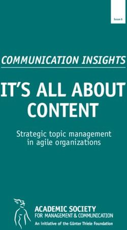IT'S ALL ABOUT COMMUNICATION INSIGHTS - CONTENT - Akademische Gesellschaft