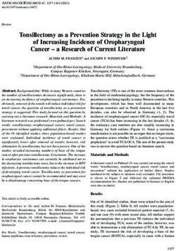 Tonsillectomy as a Prevention Strategy in the Light of Increasing Incidence of Oropharyngeal Cancer - a Research of Current Literature ...