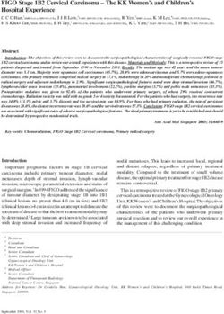 FIGO Stage 1B2 Cervical Carcinoma - The KK Women's and Children's Hospital Experience