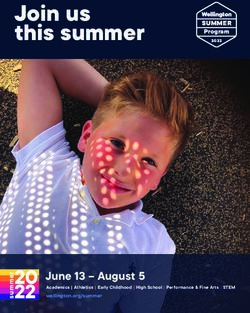 Join us this summer - 20 June 13 - August 5 - Wellington School