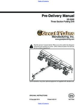 Pre-Delivery Manual 3S-3000 Three-Section Folding Drill - Great Plains Ag