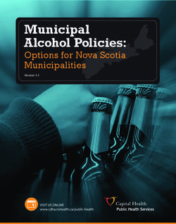 Municipal Alcohol Policies: Options for Nova Scotia Municipalities Version 1.1