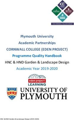 CORNWALL COLLEGE (EDEN PROJECT) - Plymouth University Academic Partnerships Programme Quality Handbook HNC & HND Garden & Landscape Design ...