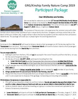 Participant Package GRG/Kinship Family Nature Camp 2019 - Parent Support Services ...