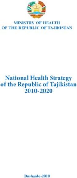 National Health Strategy of the Republic of Tajikistan 2010-2020 - Ministry of HealtH of tHe republic of tajikistan - Dushanbe-2010