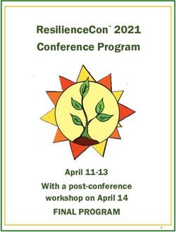 ResilienceCon 2021 Conference Program - FINAL PROGRAM April 11-13 With a post-conference workshop on April 14 - Life Paths ...