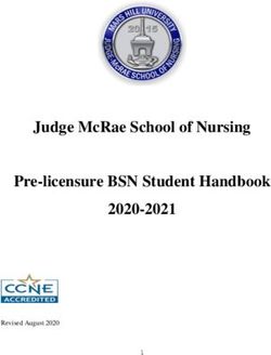 JUDGE MCRAE SCHOOL OF NURSING PRE-LICENSURE BSN STUDENT HANDBOOK 2020-2021