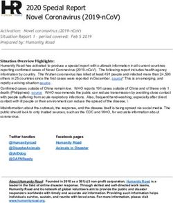 2020 SPECIAL REPORT NOVEL CORONAVIRUS (2019-NCOV) - RELIEFWEB