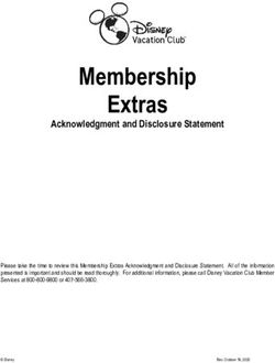 Membership Extras Acknowledgment and Disclosure Statement - Disney Vacation Club