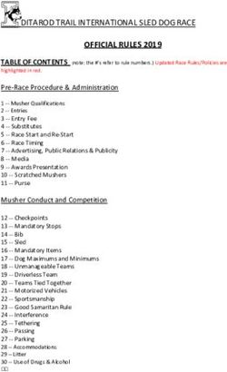OFFICIAL RULES 2019 DITAROD TRAIL INTERNATIONAL SLED DOG RACE - Iditarod