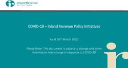 COVID-19 - Inland Revenue Policy Initiatives - Please Note: This document is subject to change and some information may change in response to COVID-19