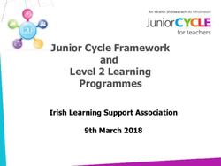 Junior Cycle Framework and Level 2 Learning Programmes - Irish Learning Support Association 9th March 2018 - ILSA