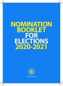 NOMINATION BOOKLET ELECTIONS - 2020-2021 FOR