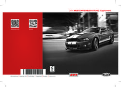2014 MUSTANG SHELBY GT 500 Supplement