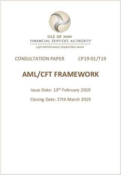 AML/CFT FRAMEWORK CONSULTATION PAPER