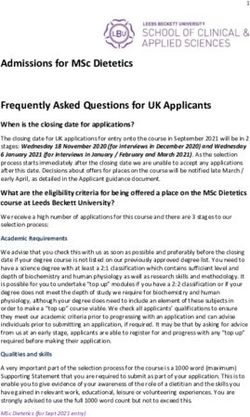 Admissions for MSc Dietetics Frequently Asked Questions for UK Applicants - Leeds Beckett University