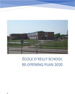 ÉCOLE O'KELLY SCHOOL RE-OPENING PLAN 2020 - Brandon ...