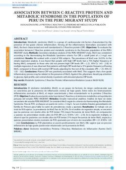 ASSOCIATION BETWEEN C-REACTIVE PROTEIN AND METABOLIC SYNDROME IN THE POPULATION OF PERU IN THE PERU MIGRANT STUDY - SciELO