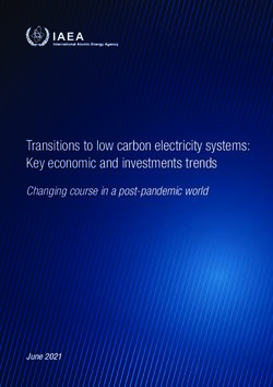Transitions to low carbon electricity systems: Key economic and investments trends - Changing course in a post-pandemic world