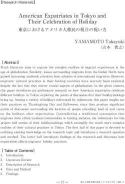 American Expatriates in Tokyo and Their Celebration of Holiday