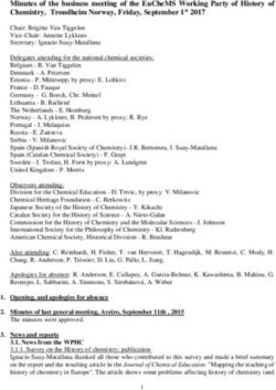 MINUTES OF THE BUSINESS MEETING OF THE EUCHEMS WORKING PARTY OF HISTORY OF CHEMISTRY, TRONDHEIM NORWAY, FRIDAY, SEPTEMBER 1ST 2017
