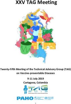 XXV TAG Meeting - Twenty-Fifth Meeting of the Technical Advisory Group (TAG) on Vaccine-preventable Diseases 9-11 July 2019 Cartagena, Colombia - PAHO