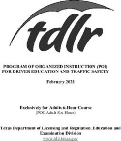 PROGRAM OF ORGANIZED INSTRUCTION (POI) FOR DRIVER EDUCATION AND TRAFFIC SAFETY - February 2021 Exclusively for Adults 6-Hour Course Texas ...