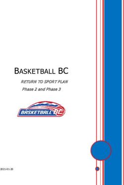 BASKETBALL BC RETURN TO SPORT PLAN - Phase 2 and Phase 3 2021-01-20