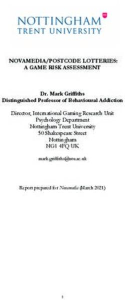 NOVAMEDIA/POSTCODE LOTTERIES: A GAME RISK ASSESSMENT