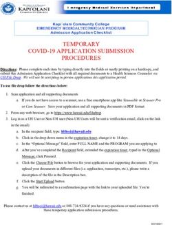 TEMPORARY COVID-19 APPLICATION SUBMISSION