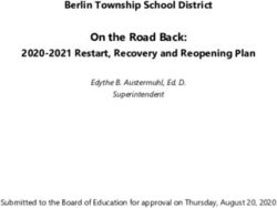On the Road Back: Berlin Township School District 2020-2021 Restart, Recovery and Reopening Plan