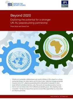 Beyond 2020 Exploring the potential for a stronger UN-AU peacebuilding partnership Priyal Singh and Daniel Forti