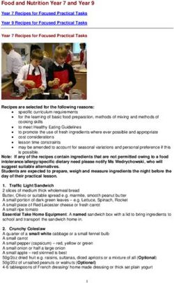 Food and Nutrition Year 7 and Year 9