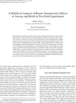 A Multilevel Analysis of Rumor Transmission: Effects of Anxiety and Belief in Two Field Experiments