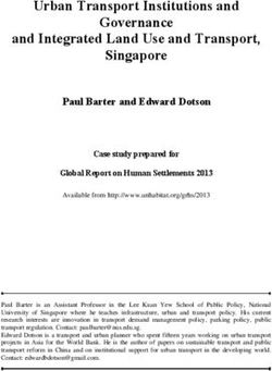 Urban Transport Institutions and and Integrated Land Use and Transport