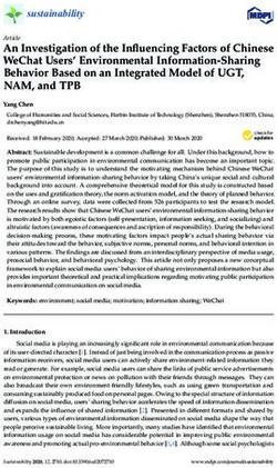 AN INVESTIGATION OF THE INFLUENCING FACTORS OF CHINESE WECHAT USERS' ENVIRONMENTAL INFORMATION-SHARING BEHAVIOR BASED ON AN INTEGRATED MODEL OF ...