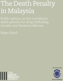 The Death Penalty in Malaysia - Public opinion on the mandatory death penalty for drug trafficking, murder and firearms offences Roger Hood