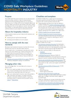 COVID Safe Workplace Guidelines - HOSPITALITY INDUSTRY - WorkSafe ...