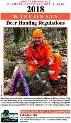 Deer Hunting Regulations - UPDATED 9/6/2018 CHANGES EFFECTIVE OCT. 1, 2018 - Wisconsin.gov